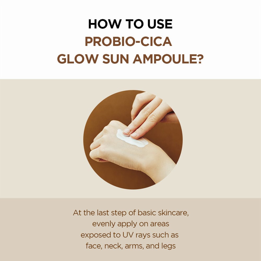 SKIN 1004 Madagascar Centella Probio-Cica Glow Sun Ampoule in a 50ml bottle, featuring a sleek design and bright glow-enhancing label.