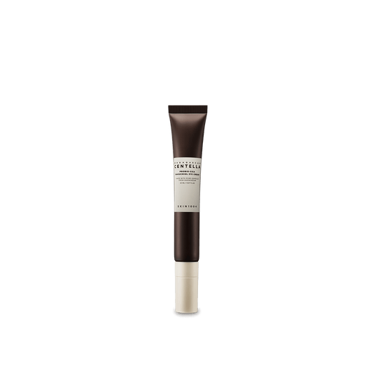 SKIN 1004 Madagascar Centella Probio-Cica Bakuchiol Eye Cream in a white jar showing the product label and cream texture.