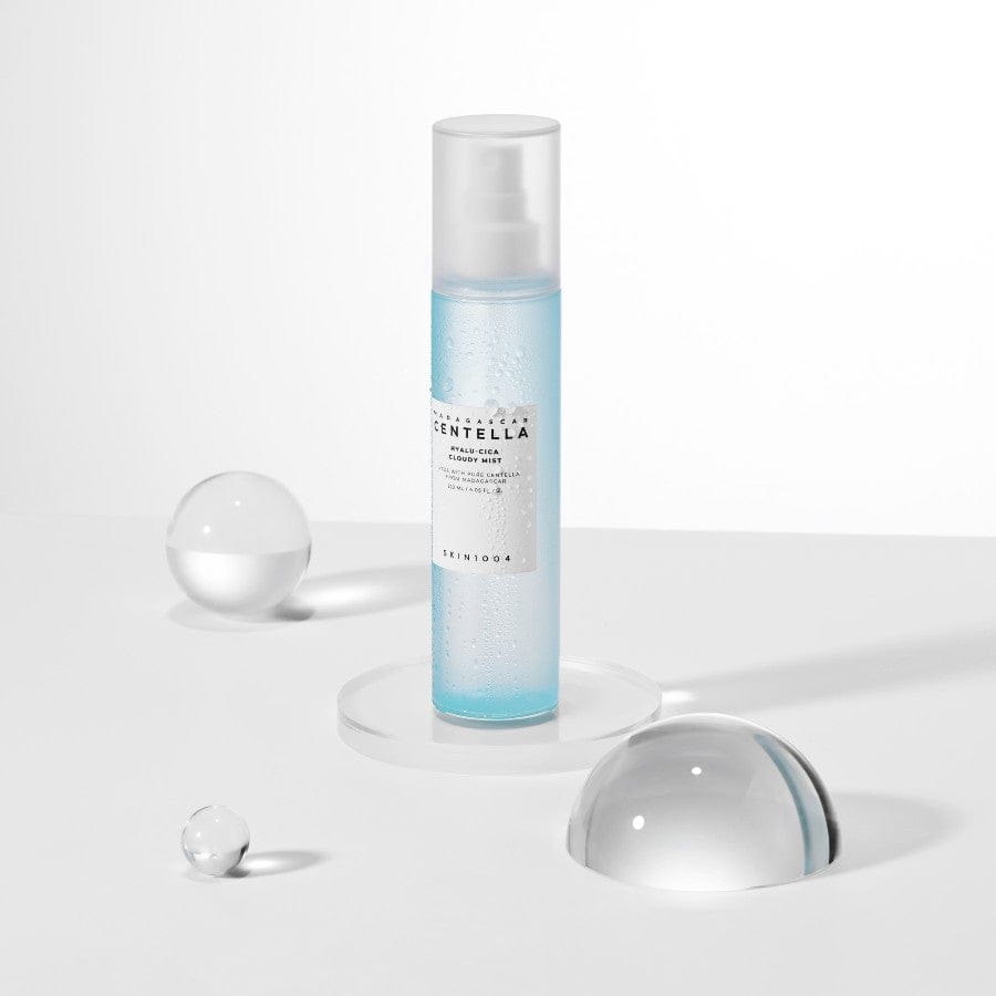 SKIN 1004 Madagascar Centella Hyalu-Cica Cloudy Mist in a 120ml spray bottle with soothing ingredients and hydrating mist spray.