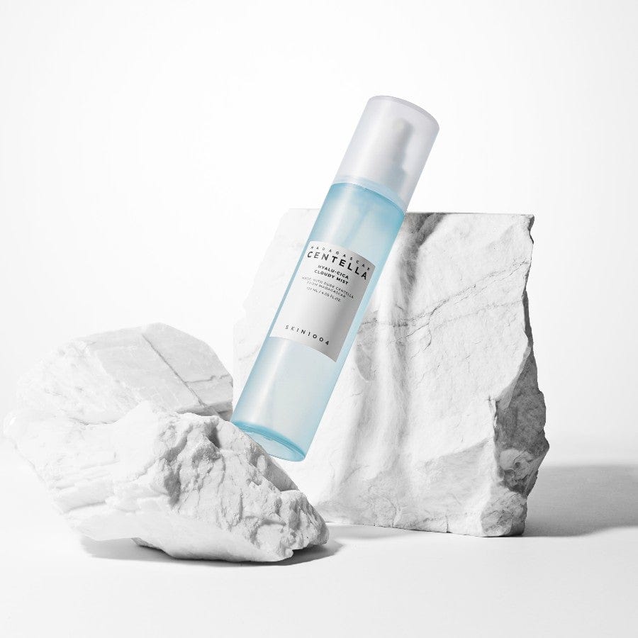 SKIN 1004 Madagascar Centella Hyalu-Cica Cloudy Mist in a 120ml spray bottle, featuring soothing centella and hydrating ingredients.