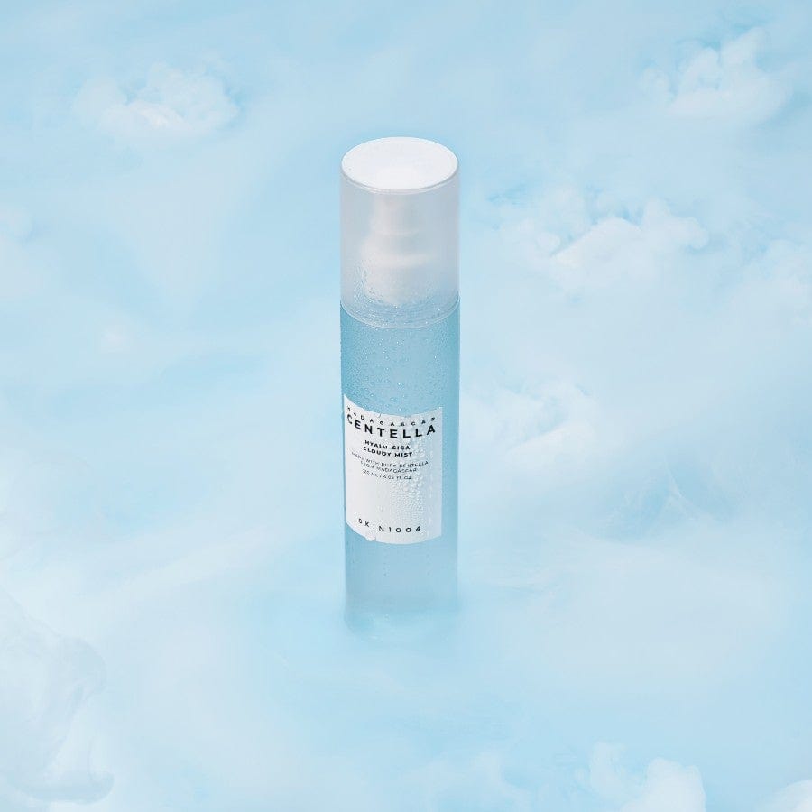 SKIN 1004 Madagascar Centella Hyalu-Cica Cloudy Mist in a 120ml spray bottle, featuring a lightweight, hydrating facial mist with centella.