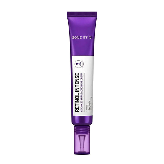 SOME BY MI Retinol Intense Advanced Triple Action Eye Cream in 30ml, showing the cream jar with product label and packaging.