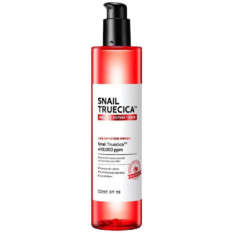 SOME BY MI Snail Truecica acne scars solution set with serum, toner, and cream for skin healing and scar reduction.