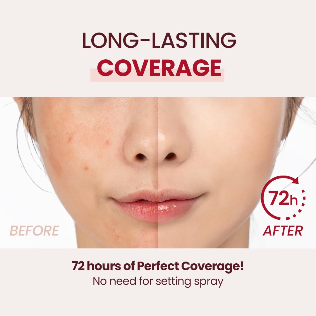 TIRTIR Mask Fit Red Cushion foundation in 10C Shell, compact with red packaging and open lid showing the cushion applicator.