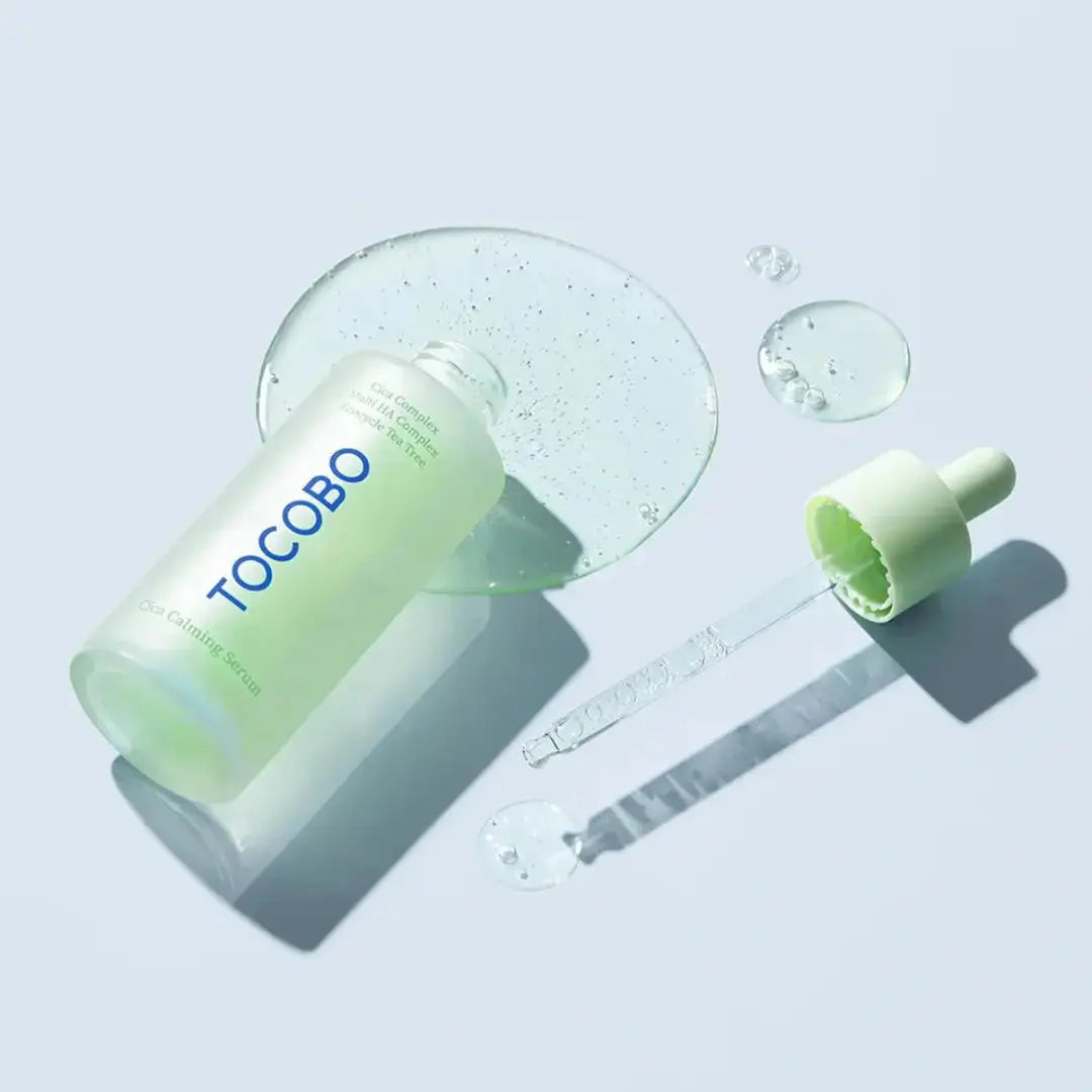TOCOBO Cica Calming Serum 50 ml bottle with dropper for soothing skincare and skin hydration.