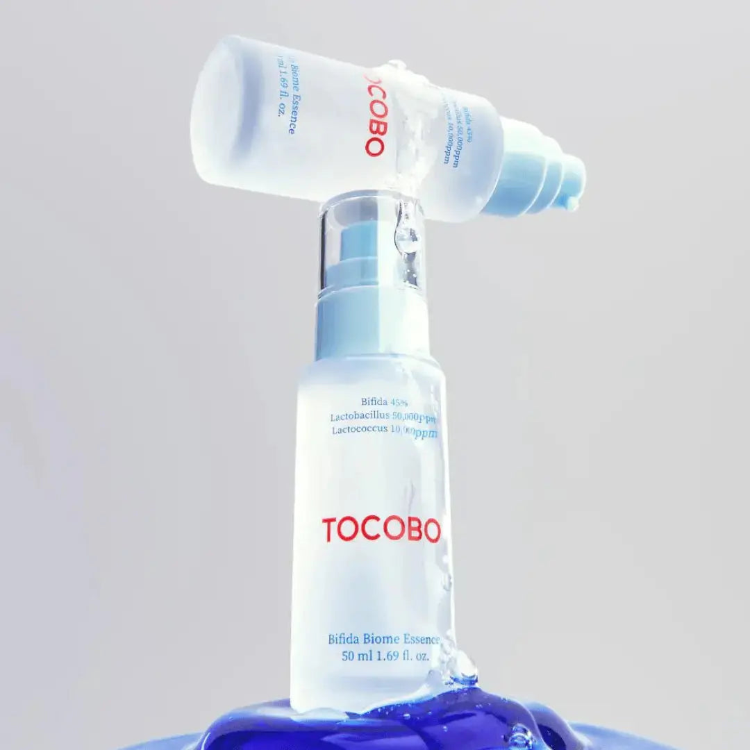 TOCOBO Glow & Moist Trio Set with skincare products in sleek packaging, featuring bottles and jars for glowing, hydrated skin.