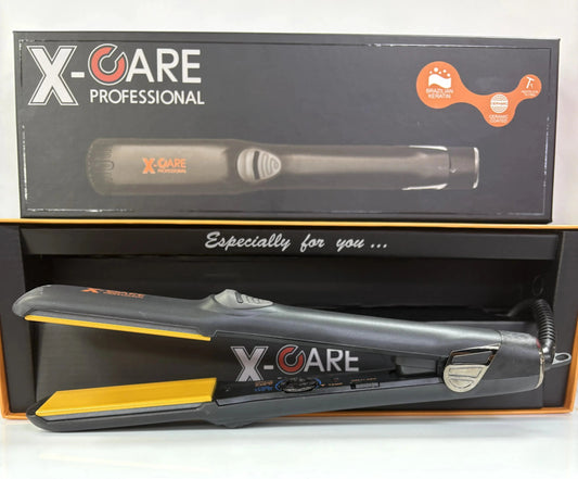 X CARE Professional Hair Straightener at 230°C with ceramic plates for smooth, sleek hair styling.